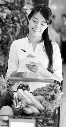 Woman shopping groceries